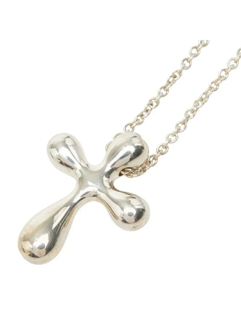 Tiffany & Co Elsa Peretti Small Cross Chain Pendant 925 Sterling Silver